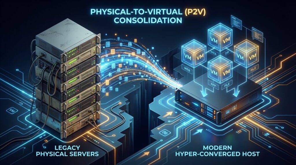 Physical-to-Virtual (P2V) Migration as the Consolidation Mechanism